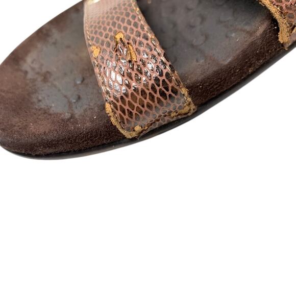 Vionic Aubrey Slip On Snake Print Slides Brown Sandals Flip Flops Casual Shoes 9 - Picture 12 of 16